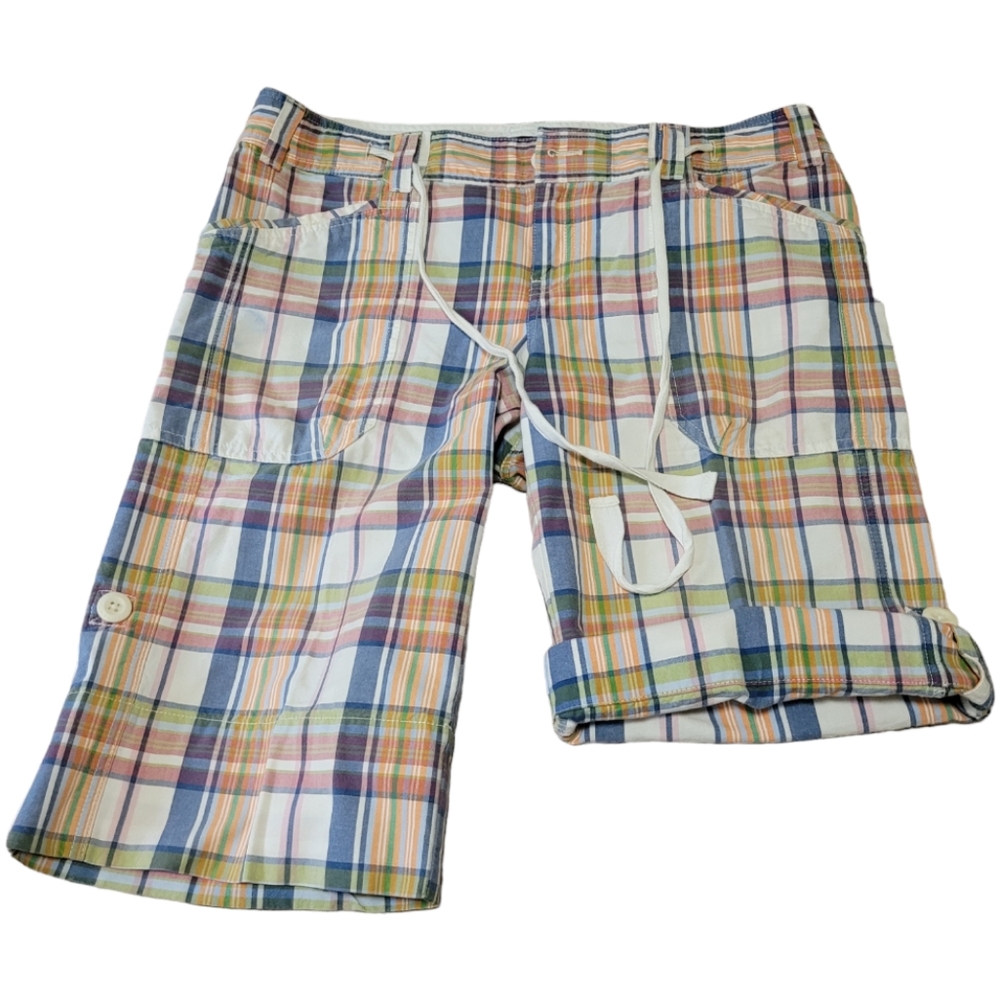 Eddie Bauer‎ Cotton Plaid Bermuda Golf Shorts